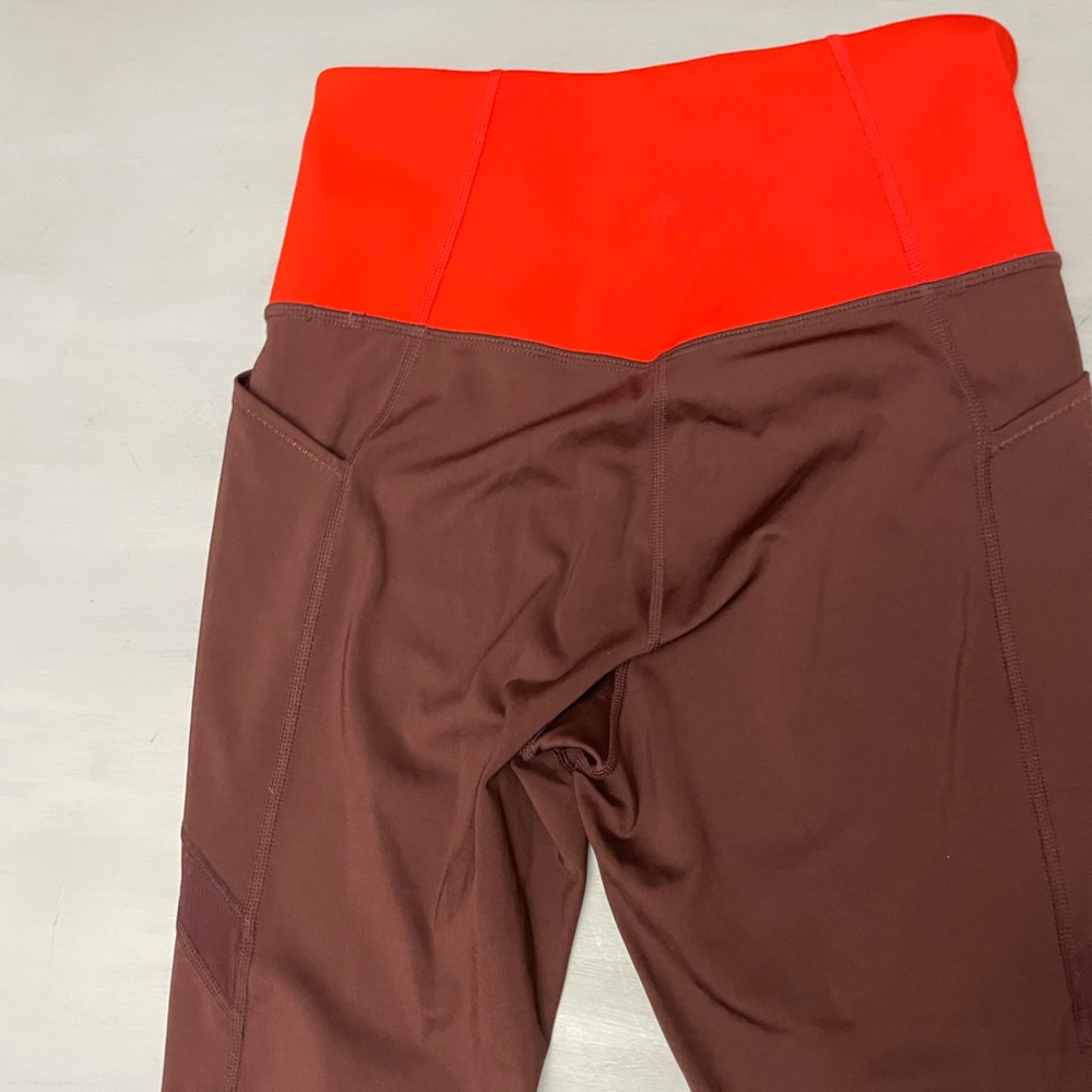 Athleta Tenacity 7/8 Tight Small- Maroon/Orange